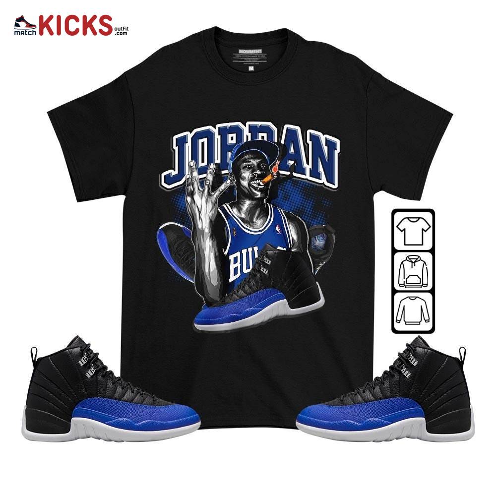 Jordan 23M Sneaker Shirt Match Hyper Royal 12s, Jordan 12 Hyper Royal MKO T-Shirt