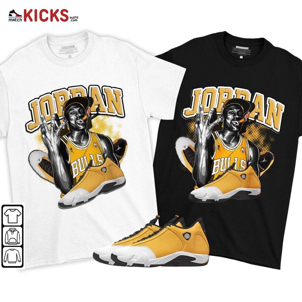 Jordan 23M Sneaker Shirt Match Light Ginger 14s, Jordan 14 Retro Light Ginger MKO T-Shirt Jordan 23M Sneaker Shirt Match Light Ginger 14s, Jordan 14 Retro Light Ginger MKO T-Shirt