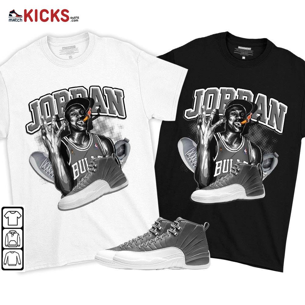 Jordan 23M Sneaker Shirt Match Retro Stealth 12s, Jordan 12 Retro Stealth MKO T-Shirt Jordan 23M Sneaker Shirt Match Retro Stealth 12s, Jordan 12 Retro Stealth MKO T-Shirt