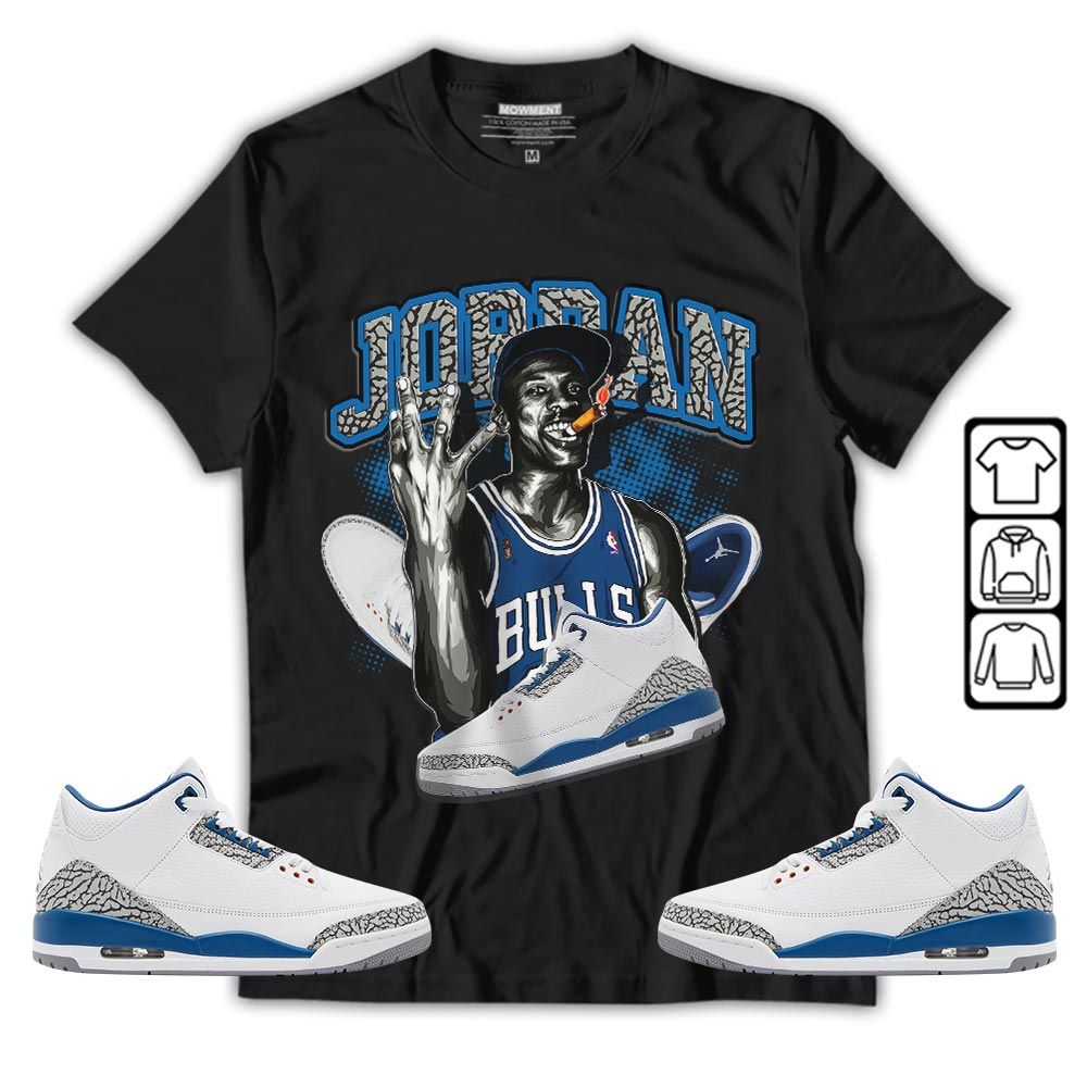 Jordan 23M Sneaker Shirt Match Wizards 3s, Jordan Retro 3 Wizards MKO T-Shirt