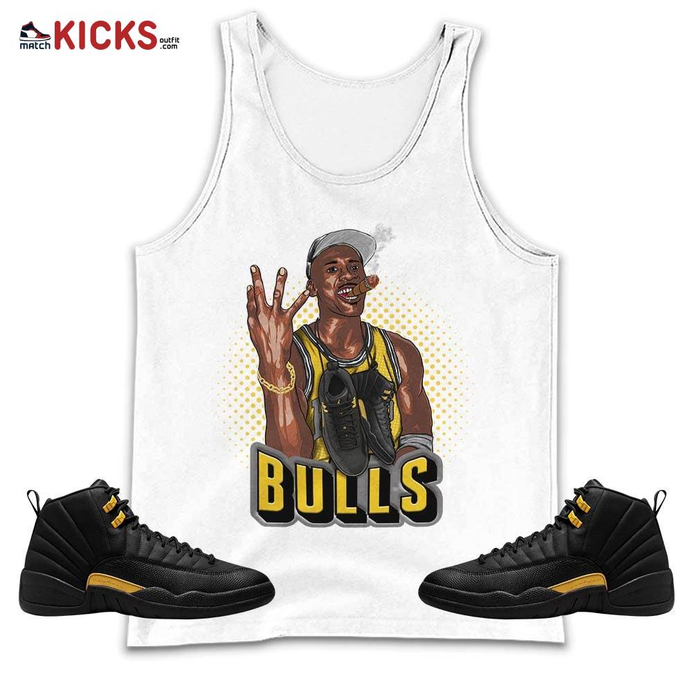 Jordan Cigar Sneaker Shirt Match Black Taxi 12s, Jordan 12 Retro Black Taxi MKO Tank Top