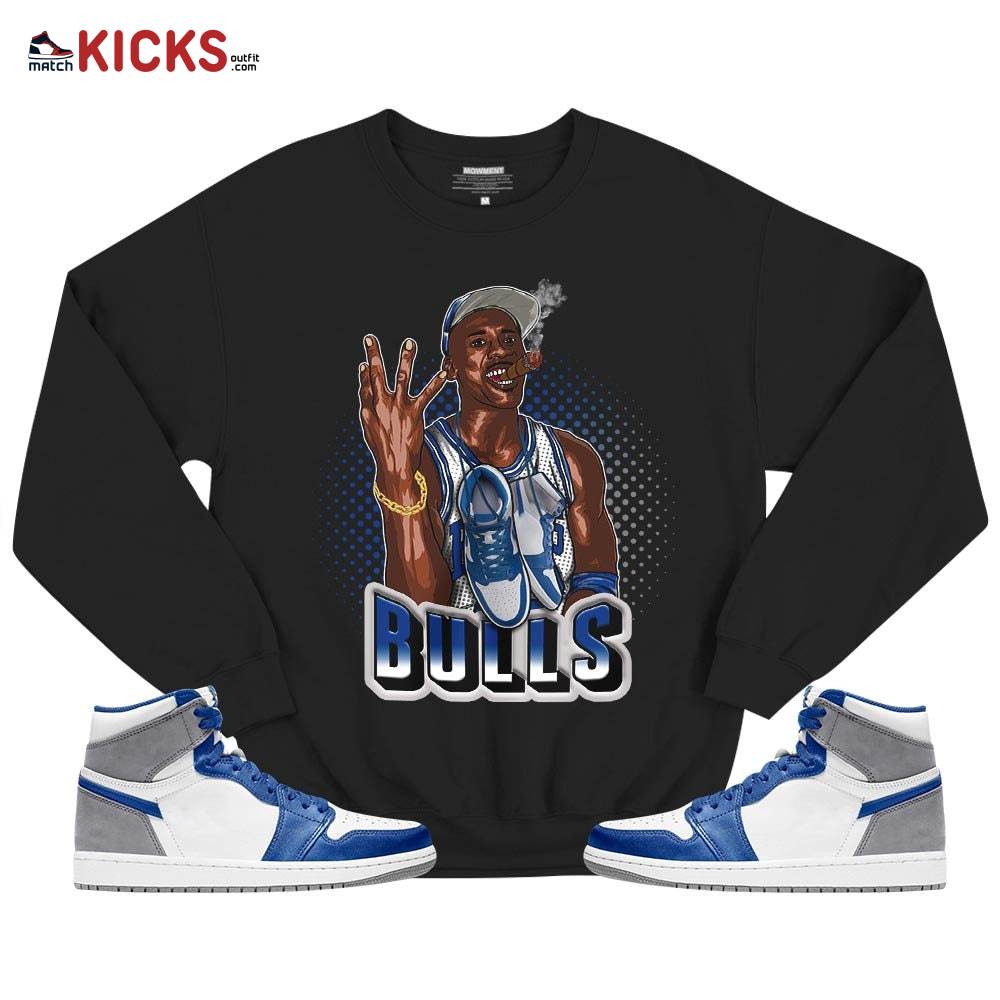 Jordan Cigar Sneaker Shirt Match True Blue 1s, Jordan 1 High OG True Blue MKO T-Shirt Jordan Cigar Sneaker Shirt Match True Blue 1s, Jordan 1 High OG True Blue MKO T-Shirt