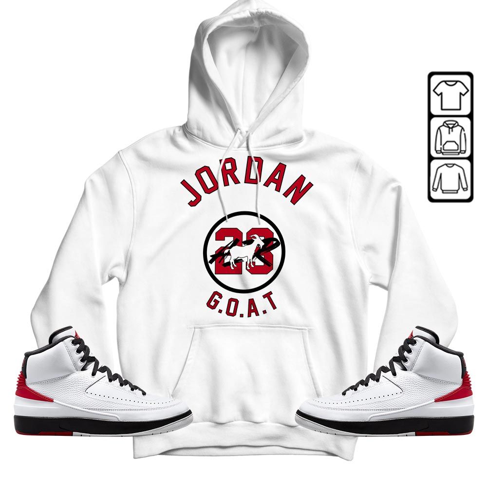 Jordan Goat Air Sneaker Shirt Match 2 Chicago Varsity Red, Jordan Retro 2 Chicago MKO T-Shirt