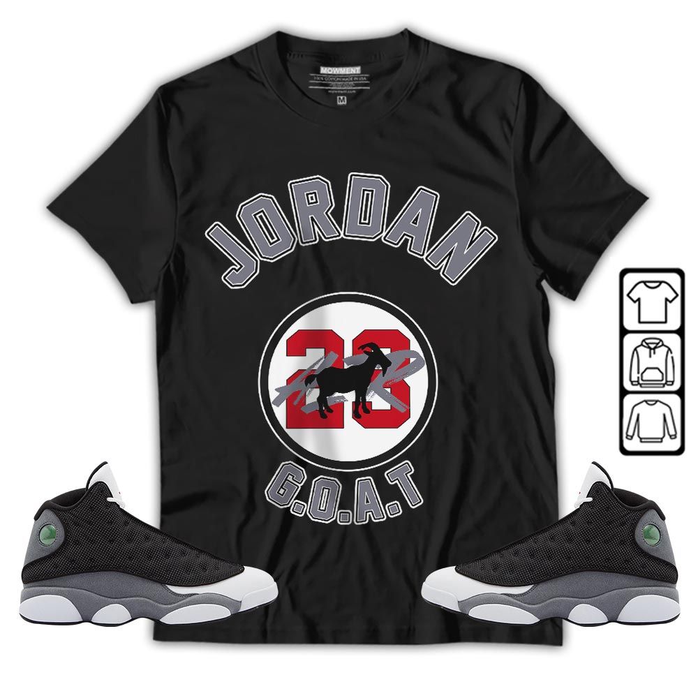 Jordan Goat Air Sneaker Shirt Match Black Flint 13s, Jordan Retro 13 Black Flint MKO T-Shirt