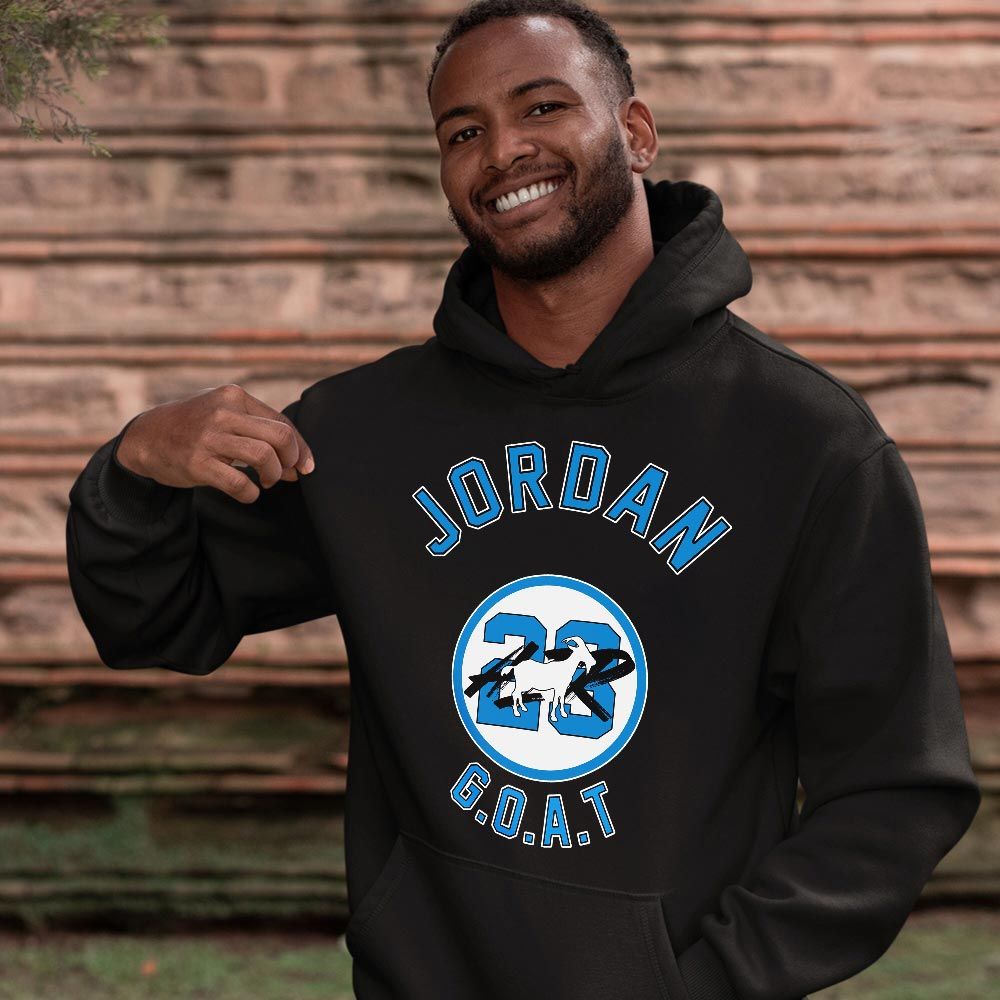Jordan Goat Air Sneaker Shirt Match Black University Blue 13s, Jordan 13 Black University Blue 2022 MKO Sweatshirt Jordan Goat Air Sneaker Shirt Match Black University Blue 13s, Jordan 13 Black University Blue 2022 MKO Sweatshirt