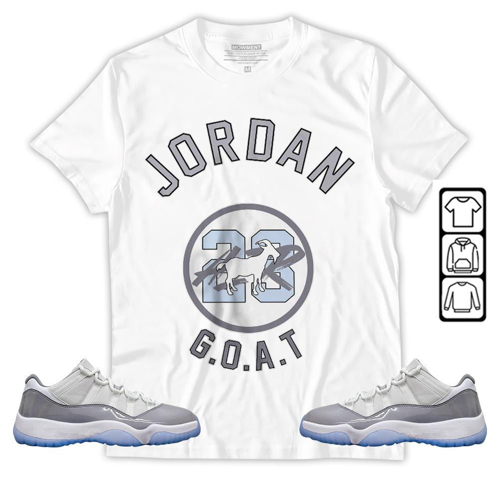 Jordan Goat Air Sneaker Shirt Match Cement Grey 11s, Jordan 11 Low Cement Grey MKO T-Shirt Jordan Goat Air Sneaker Shirt Match Cement Grey 11s, Jordan 11 Low Cement Grey MKO T-Shirt