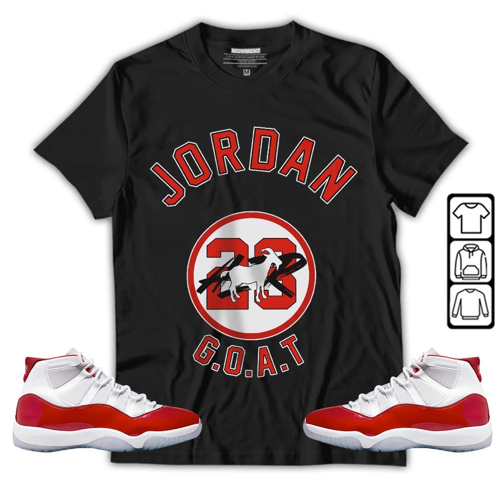 Jordan Goat Air Sneaker Shirt Match Cherry 11s, Jordan 11 Retro Cherry MKO T-Shirt