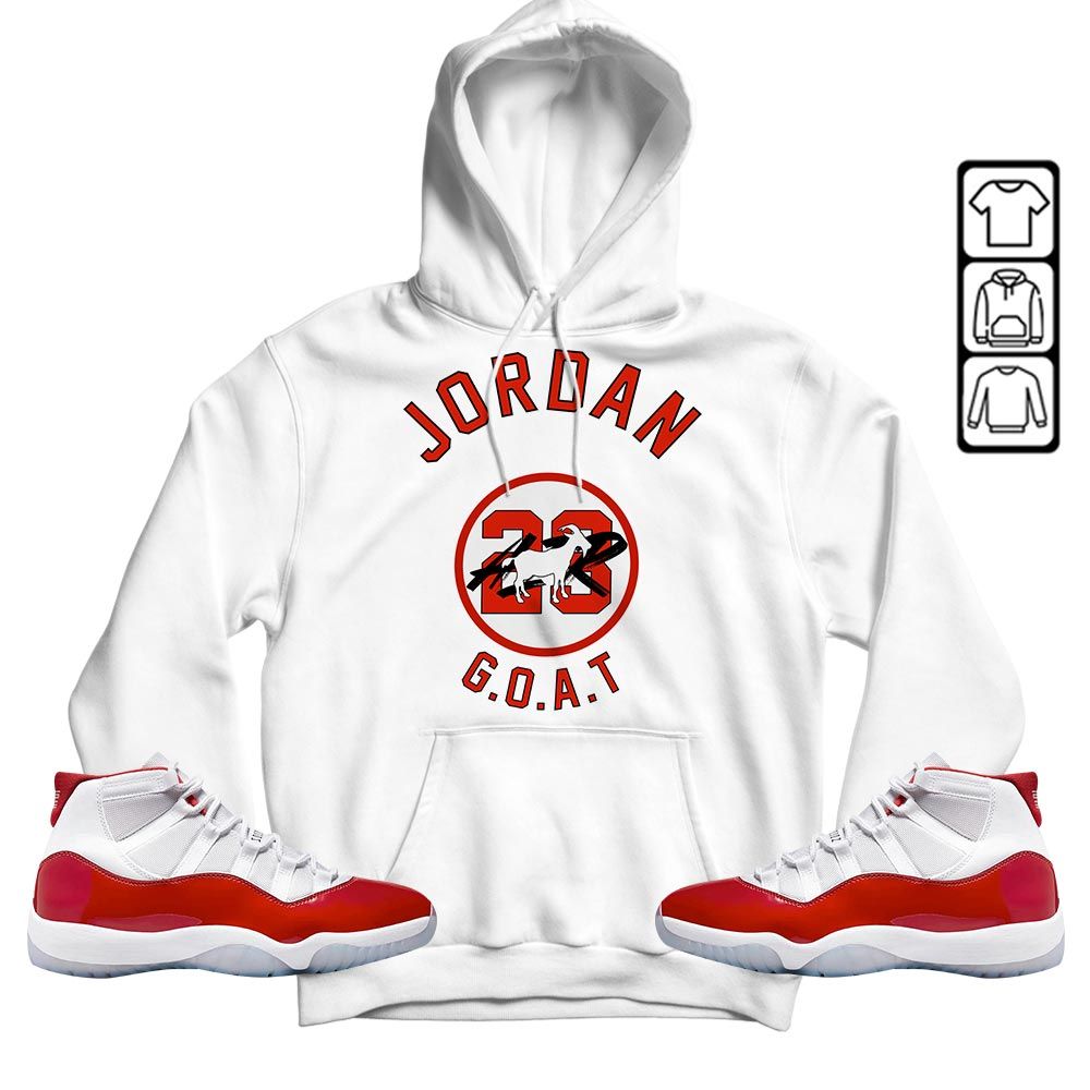Jordan Goat Air Sneaker Shirt Match Cherry 11s, Jordan 11 Retro Cherry MKO T-Shirt