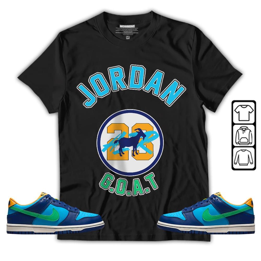 Jordan Goat Air Sneaker Shirt Match Dunk Low GS Kyrie, Dunk Low GS Electric Algae MKO T-Shirt