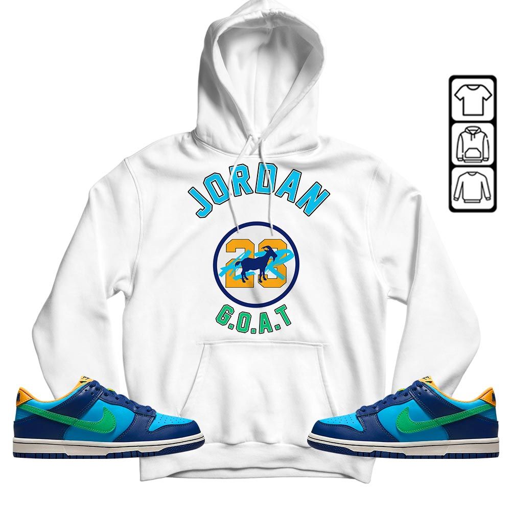 Jordan Goat Air Sneaker Shirt Match Dunk Low GS Kyrie, Dunk Low GS Electric Algae MKO T-Shirt