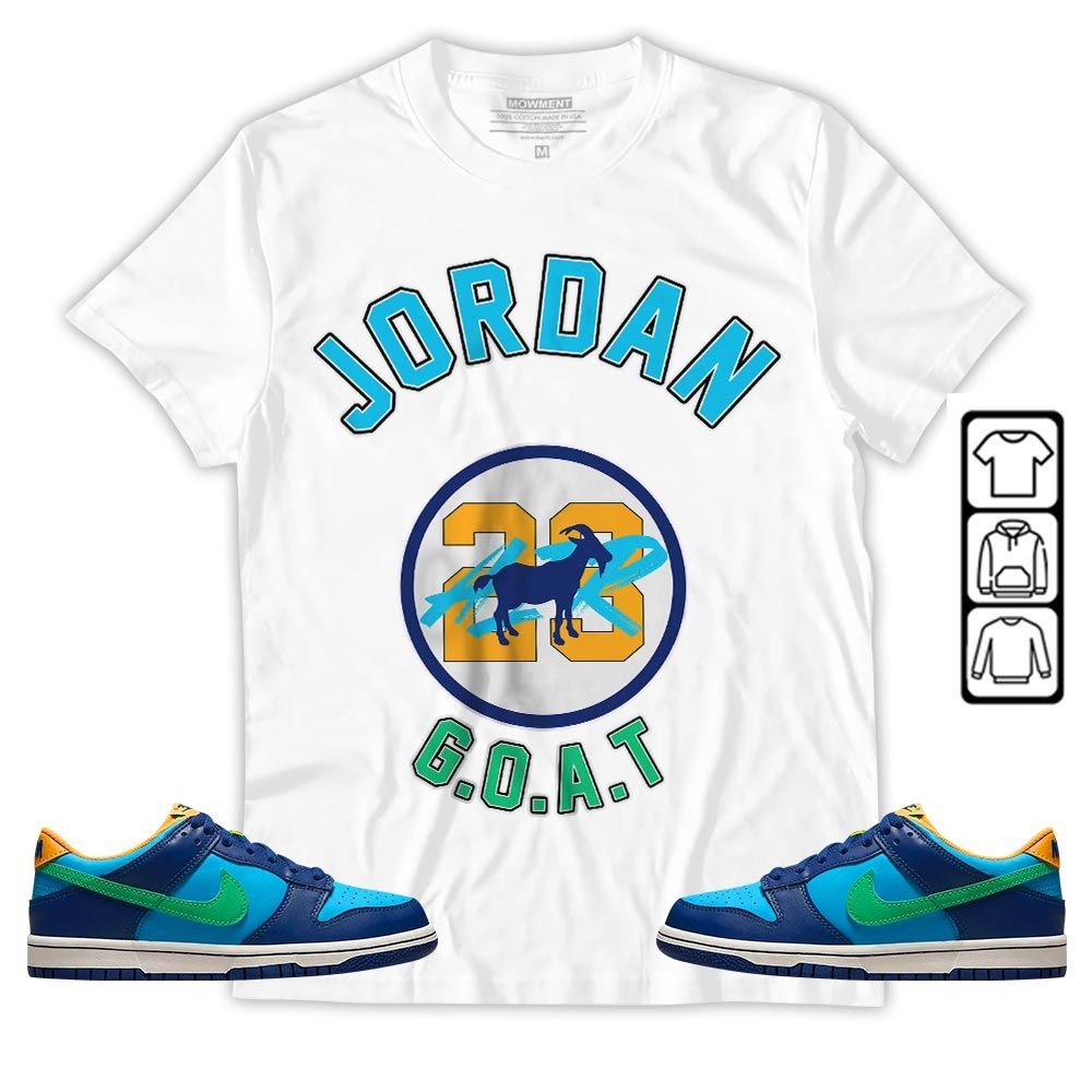 Jordan Goat Air Sneaker Shirt Match Dunk Low GS Kyrie, Dunk Low GS Electric Algae MKO T-Shirt Jordan Goat Air Sneaker Shirt Match Dunk Low GS Kyrie, Dunk Low GS Electric Algae MKO T-Shirt