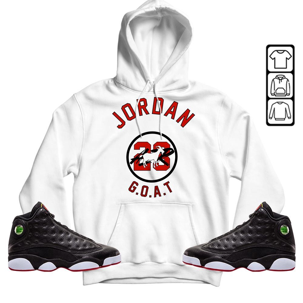 Jordan Goat Air Sneaker Shirt Match Retro Playoffs 13s, Jordan 13 Playoffs MKO T-Shirt