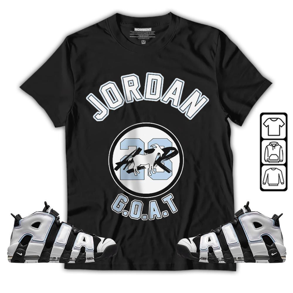 Jordan Goat Air Sneaker Shirt Match Uptempo Cobalt Bliss, Air More Uptempo Cobalt Bliss MKO T-Shirt