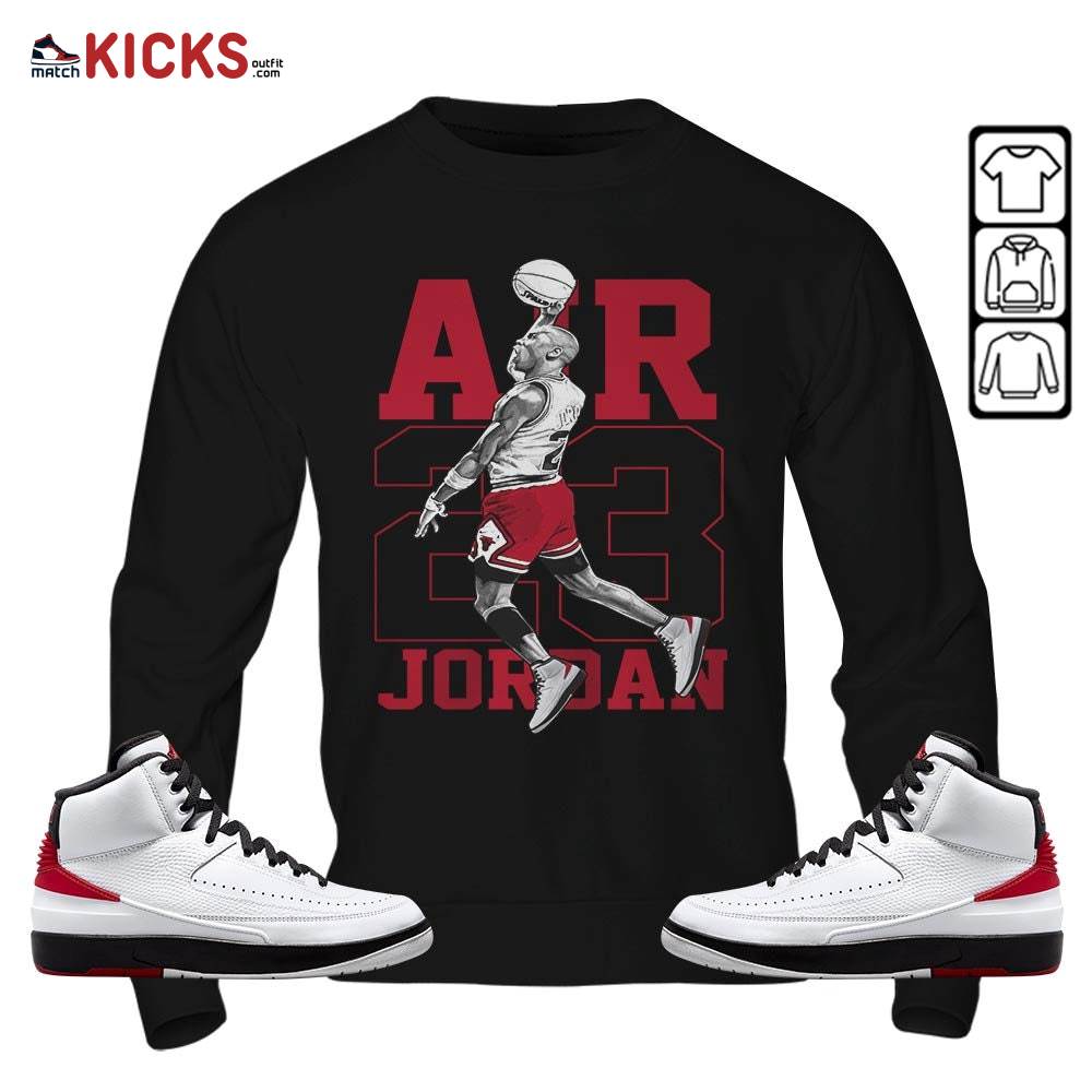 Jordan Goat Number 23 Sneaker Shirt Match 2 Chicago Varsity Red, Jordan Retro 2 Chicago MKO Sweatshirt Jordan Goat Number 23 Sneaker Shirt Match 2 Chicago Varsity Red, Jordan Retro 2 Chicago MKO Sweatshirt