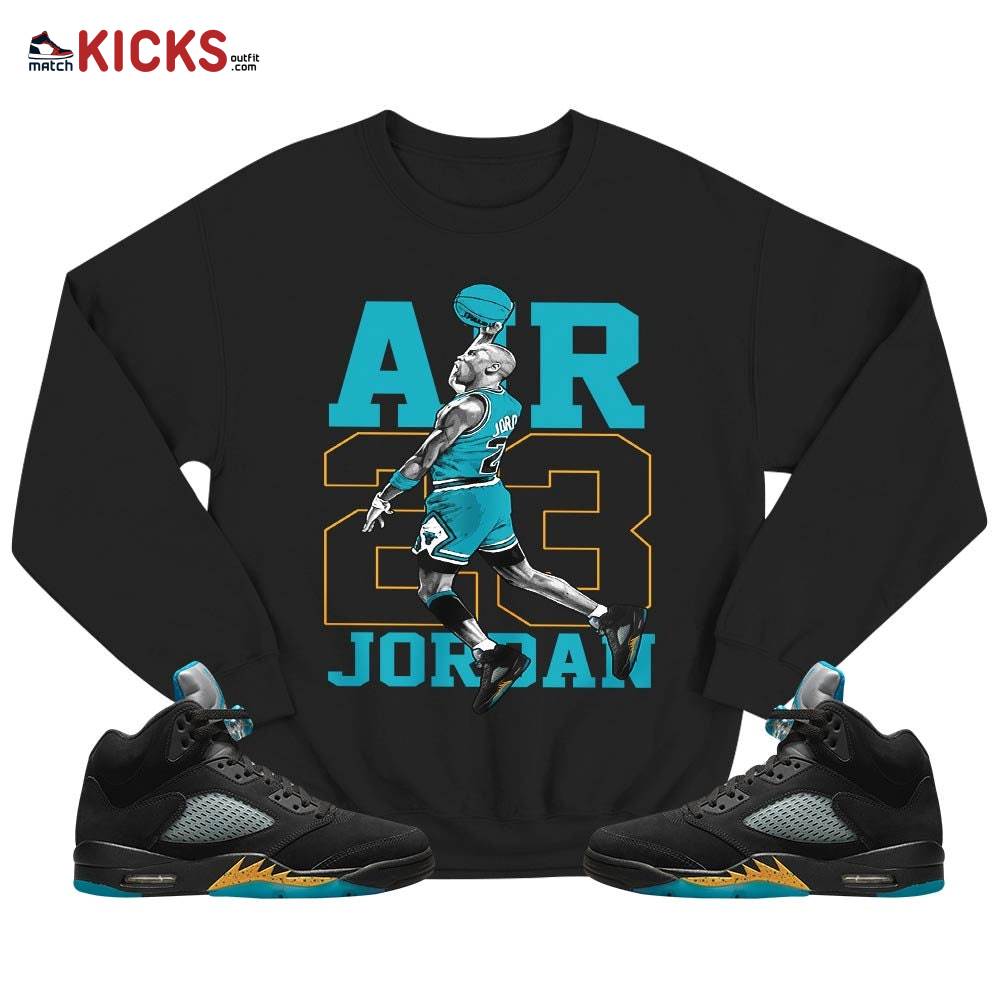 Jordan Goat Number 23 Sneaker Shirt Match 2023 Retro Aqua 5s, Jordan 5 Aqua MKO T-Shirt Jordan Goat Number 23 Sneaker Shirt Match 2023 Retro Aqua 5s, Jordan 5 Aqua MKO T-Shirt