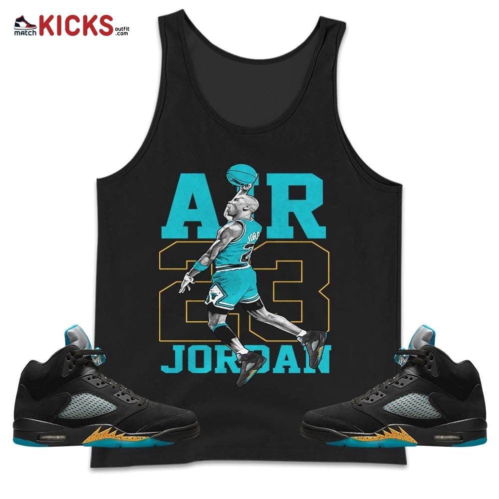 Jordan Goat Number 23 Sneaker Shirt Match 2023 Retro Aqua 5s, Jordan 5 Aqua MKO Tank Top Jordan Goat Number 23 Sneaker Shirt Match 2023 Retro Aqua 5s, Jordan 5 Aqua MKO Tank Top
