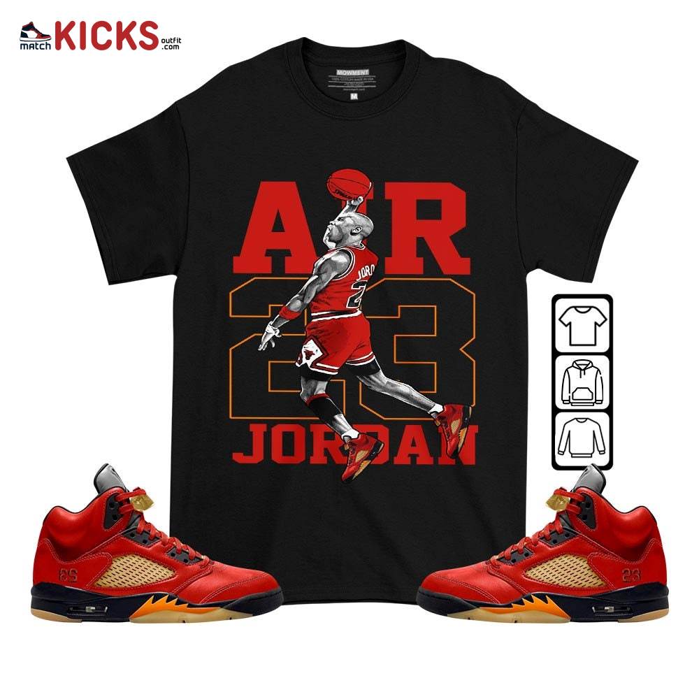 Jordan Goat Number 23 Sneaker Shirt Match 5 Dunk On Mars, Jordan 5 Mars For Her MKO T-Shirt