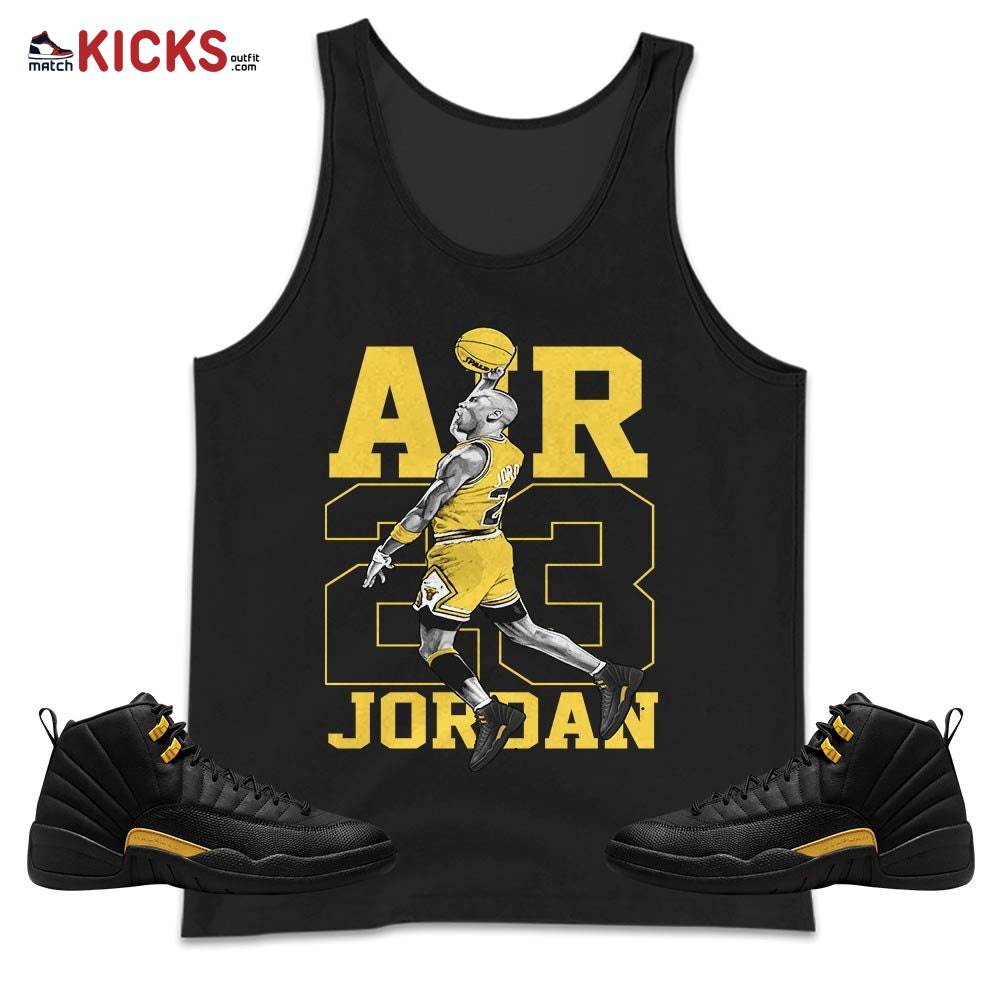 Jordan Goat Number 23 Sneaker Shirt Match Black Taxi 12s, Jordan 12 Retro Black Taxi MKO Tank Top
