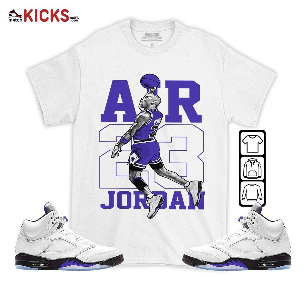 Jordan Goat Number 23 Sneaker Shirt Match Dark Concord 5s, Jordan 5 Retro Concord MKO T-Shirt Jordan Goat Number 23 Sneaker Shirt Match Dark Concord 5s, Jordan 5 Retro Concord MKO T-Shirt