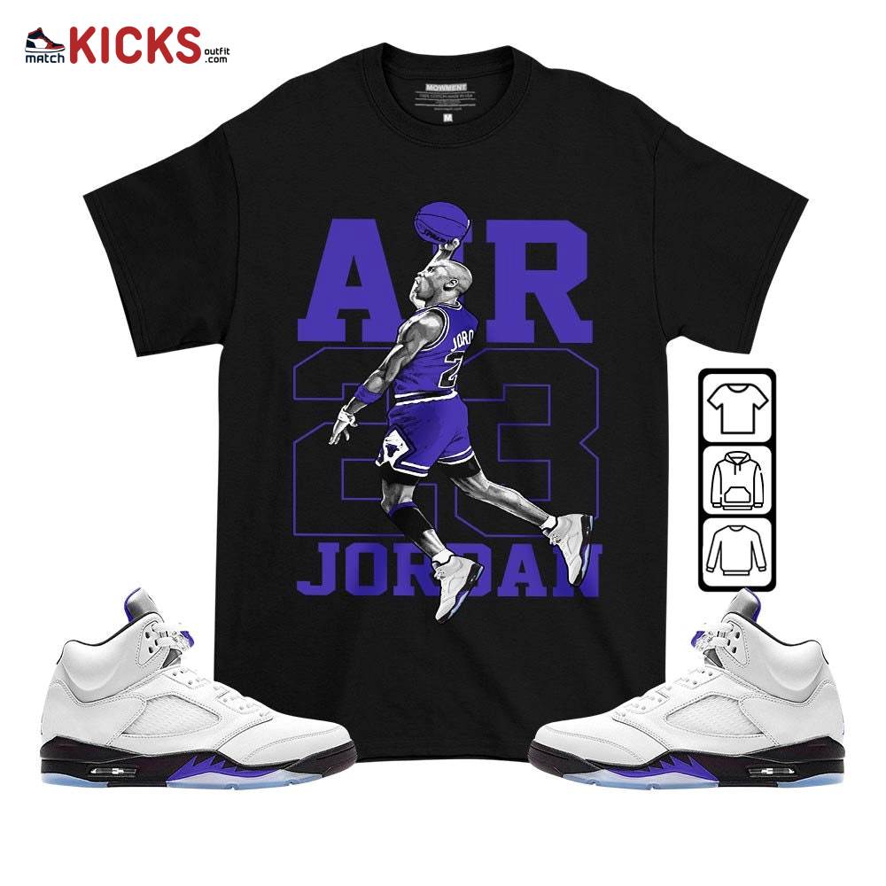 Jordan Goat Number 23 Sneaker Shirt Match Dark Concord 5s, Jordan 5 Retro Concord MKO T-Shirt
