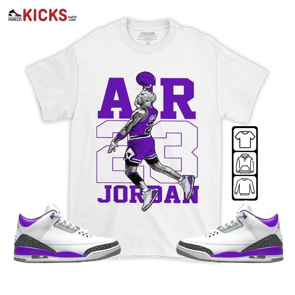 Jordan Goat Number 23 Sneaker Shirt Match Dark Iris 3s, Jordan 3 Retro Dark Iris MKO T-Shirt Jordan Goat Number 23 Sneaker Shirt Match Dark Iris 3s, Jordan 3 Retro Dark Iris MKO T-Shirt