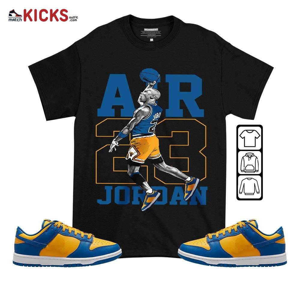 Jordan Goat Number 23 Sneaker Shirt Match Dunk Low Blue Yellow, Dunk Low Blue Jay MKO T-Shirt