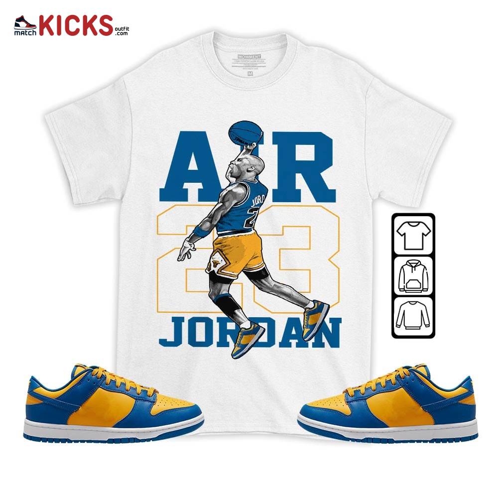 Jordan Goat Number 23 Sneaker Shirt Match Dunk Low Blue Yellow, Dunk Low Blue Jay MKO T-Shirt