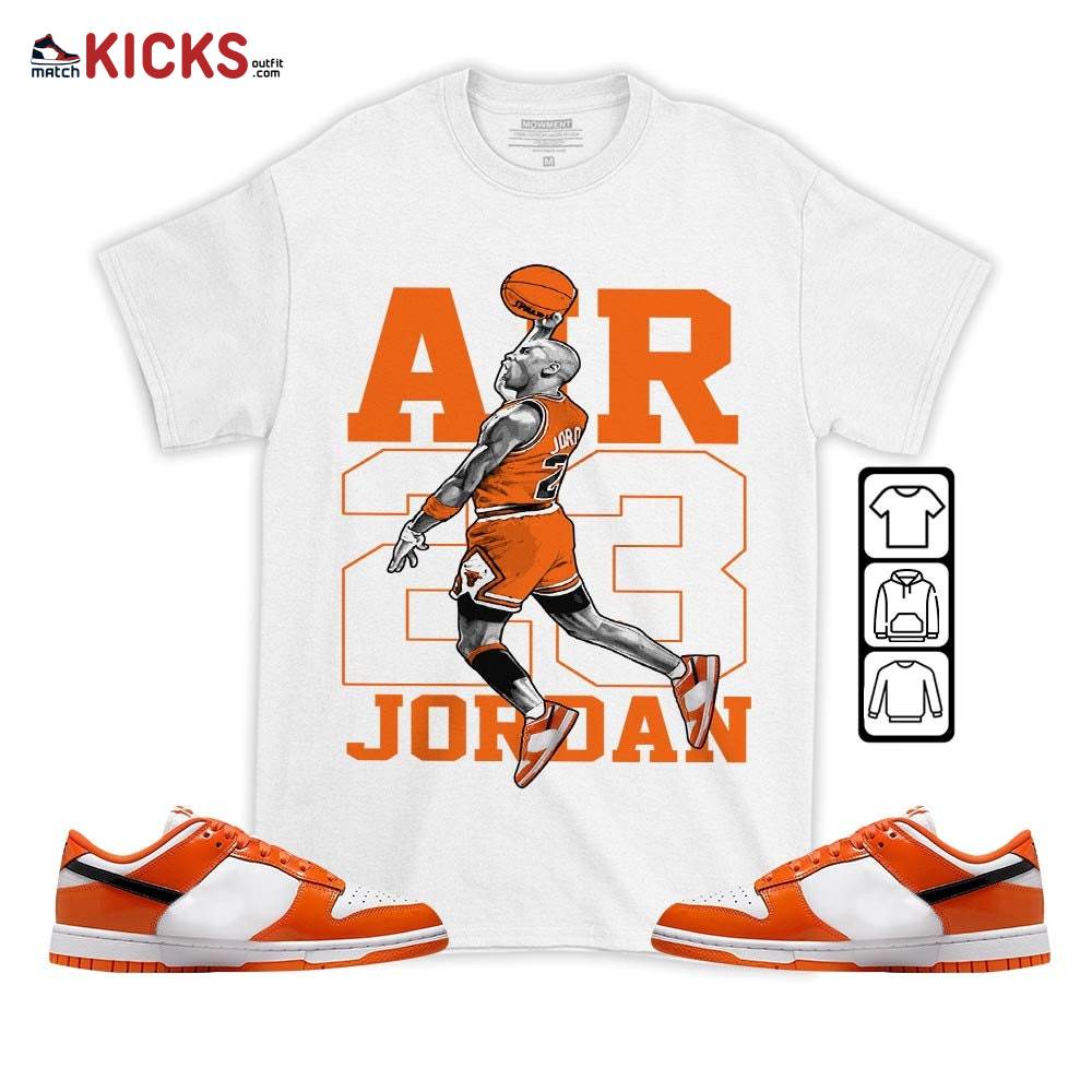 Jordan Goat Number 23 Sneaker Shirt Match Dunk Low Orange Black, Dunk Low Patent Halloween MKO T-Shirt Jordan Goat Number 23 Sneaker Shirt Match Dunk Low Orange Black, Dunk Low Patent Halloween MKO T-Shirt
