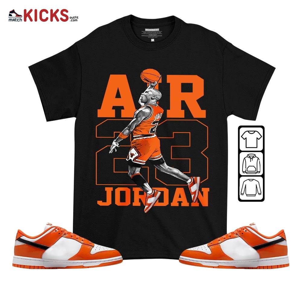 Jordan Goat Number 23 Sneaker Shirt Match Dunk Low Orange Black, Dunk Low Patent Halloween MKO T-Shirt