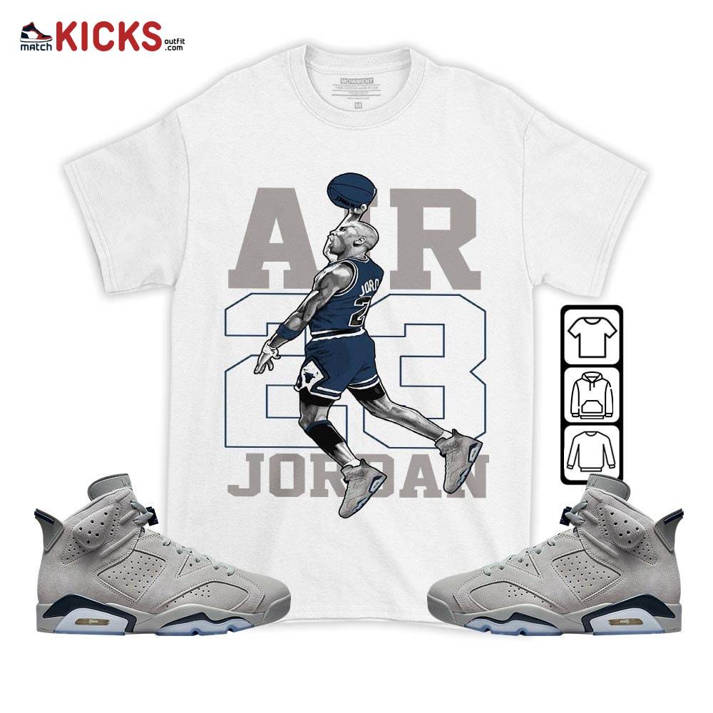 Jordan Goat Number 23 Sneaker Shirt Match Georgetown 6s, Jordan 6 Retro Georgetown MKO T-Shirt