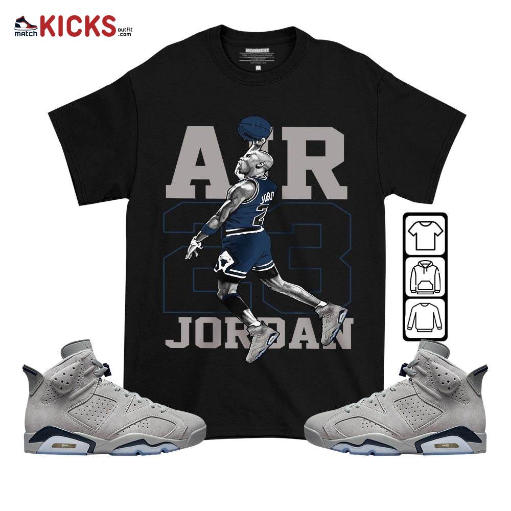 Jordan Goat Number 23 Sneaker Shirt Match Georgetown 6s, Jordan 6 Retro Georgetown MKO T-Shirt