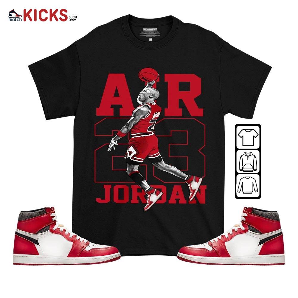 Jordan Goat Number 23 Sneaker Shirt Match High OG Chicago 1s, Jordan 1 Lost and Found Chicago MKO T-Shirt