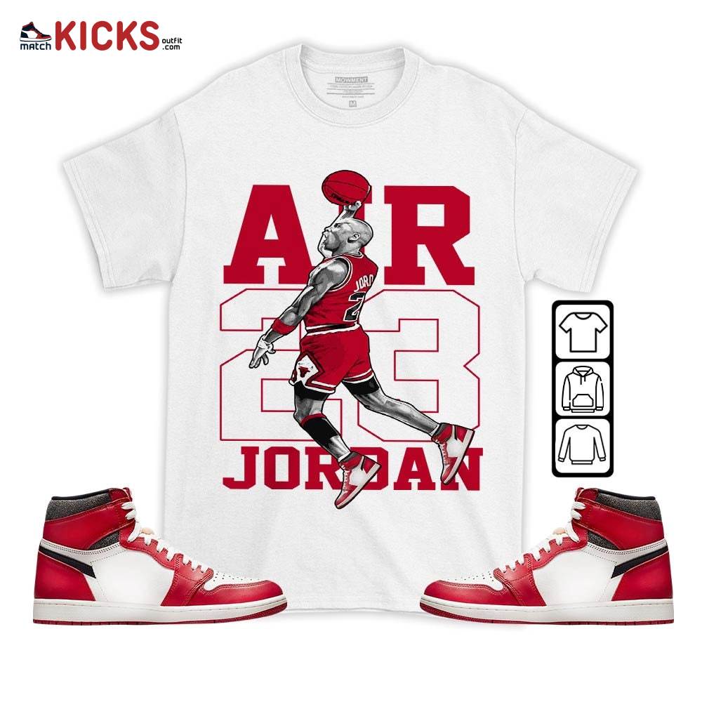 Jordan Goat Number 23 Sneaker Shirt Match High OG Chicago 1s, Jordan 1 Lost and Found Chicago MKO T-Shirt