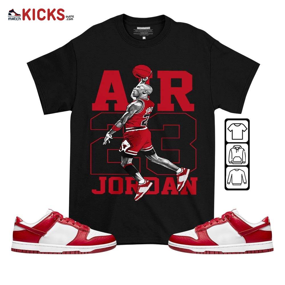 Jordan Goat Number 23 Sneaker Shirt Match Low Nature White Gym Red, Dunk Low Gym Red MKO T-Shirt