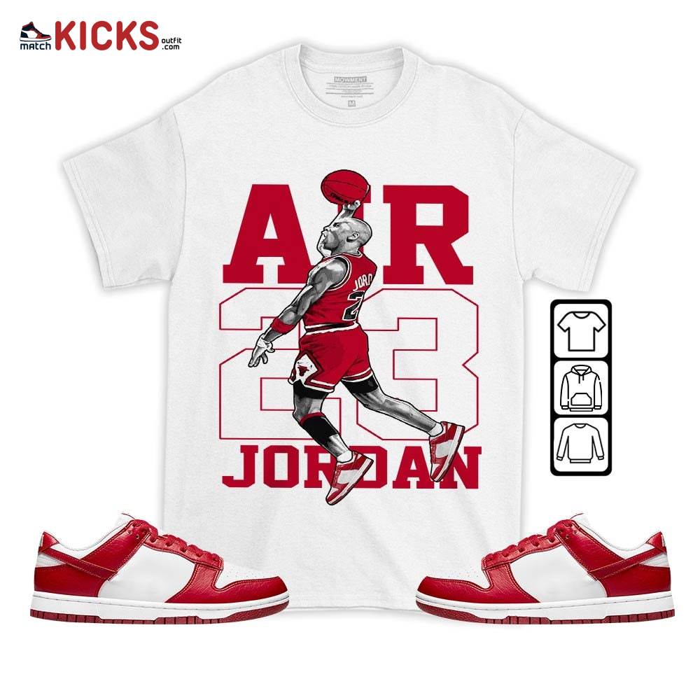 Jordan Goat Number 23 Sneaker Shirt Match Low Nature White Gym Red, Dunk Low Gym Red MKO T-Shirt