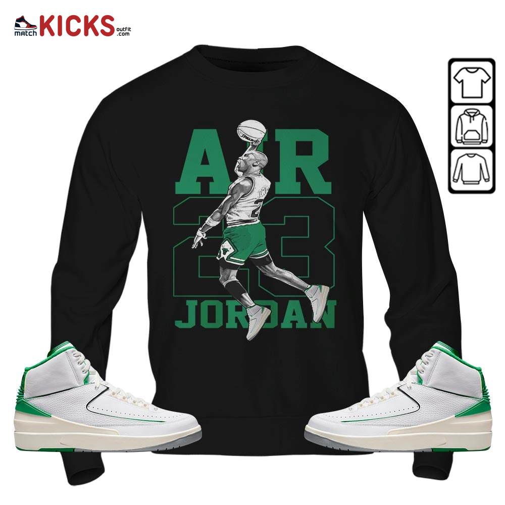 Jordan Goat Number 23 Sneaker Shirt Match Lucky Green 2s, Jordan 2 Lucky Green MKO T-Shirt Jordan Goat Number 23 Sneaker Shirt Match Lucky Green 2s, Jordan 2 Lucky Green MKO T-Shirt