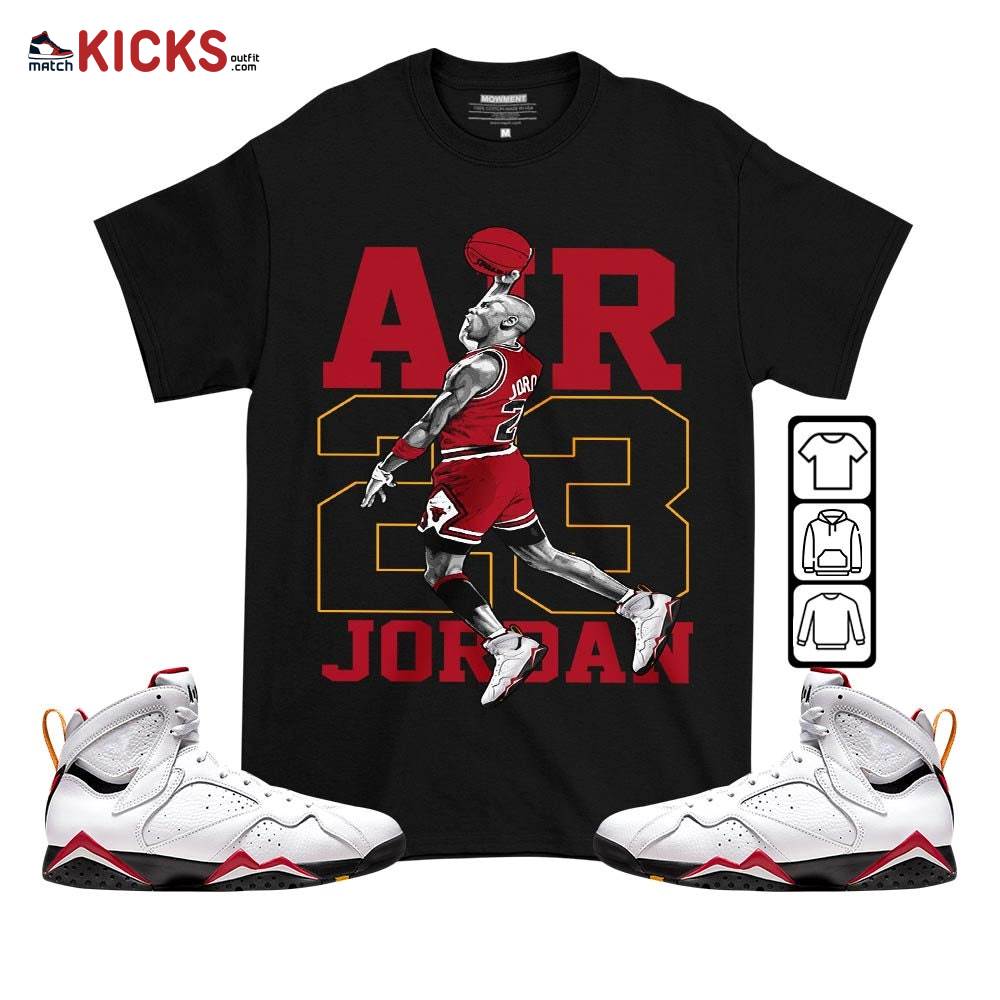 Jordan Goat Number 23 Sneaker Shirt Match OG Cardinal 7s, Jordan 7 Retro Cardinal MKO T-Shirt