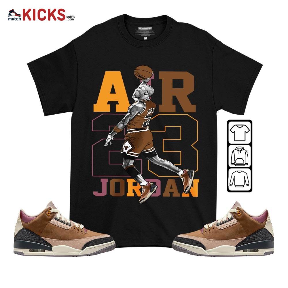 Jordan Goat Number 23 Sneaker Shirt Match Retro Archaeo Brown 3s, Jordan 3 Archaeo Brown MKO T-Shirt