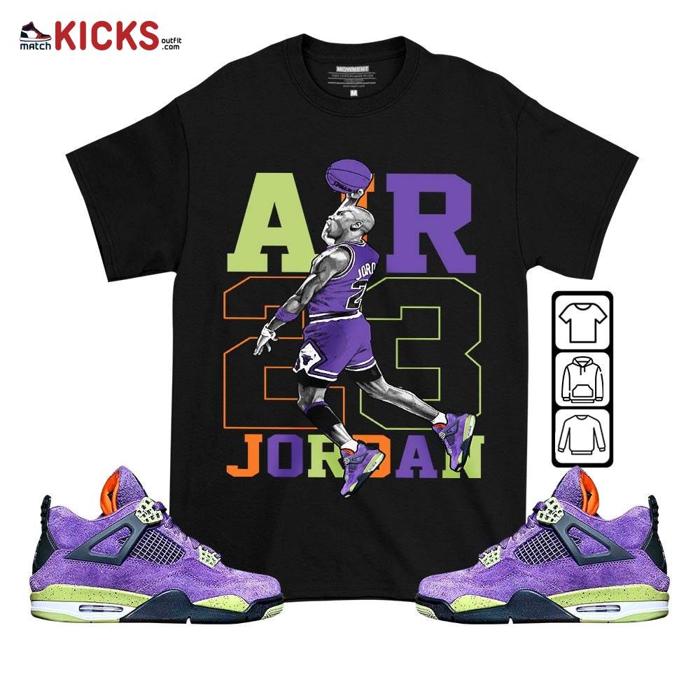 Jordan Goat Number 23 Sneaker Shirt Match Retro Canyon Purple 4s, Jordan 4 Canyon Purple MKO T-Shirt