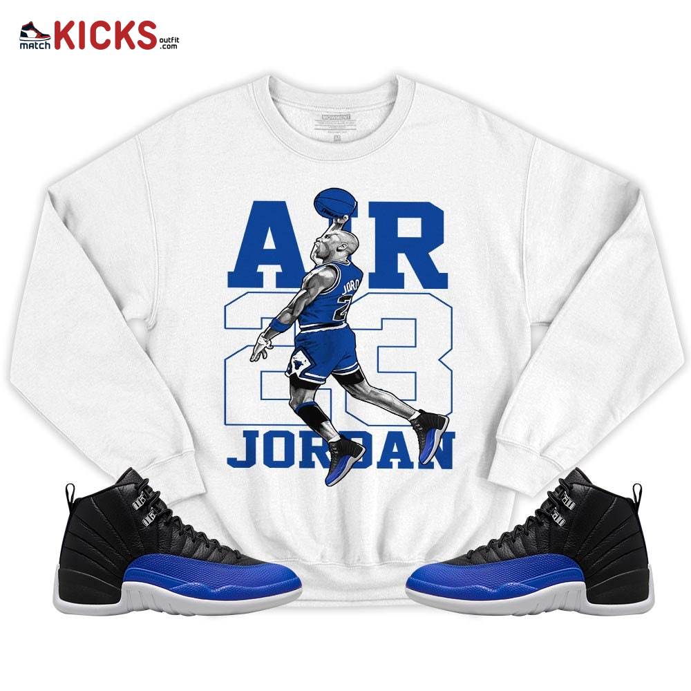 Jordan Goat Number 23 Sneaker Shirt Match Retro Hyper Royal 12s, Jordan 12 Hyper Royal MKO T-Shirt Jordan Goat Number 23 Sneaker Shirt Match Retro Hyper Royal 12s, Jordan 12 Hyper Royal MKO T-Shirt