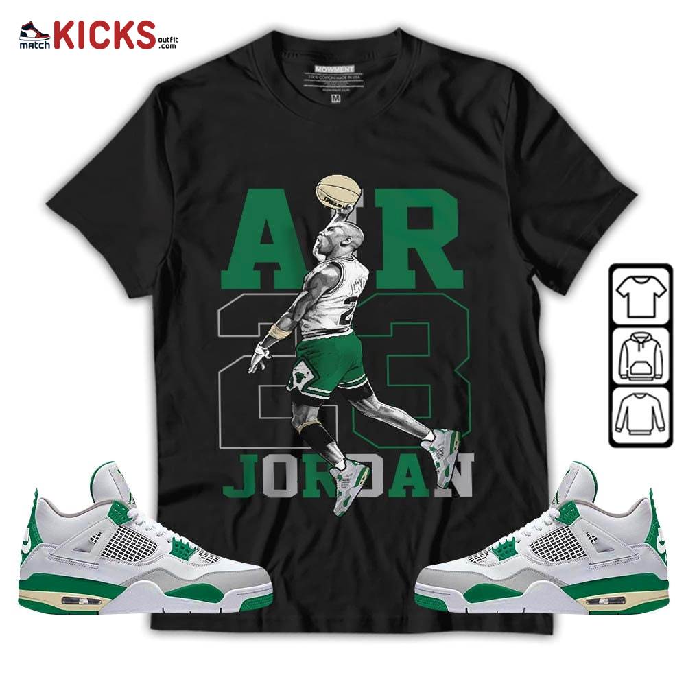 Jordan Goat Number 23 Sneaker Shirt Match Retro Pine Green 4s, Jordan 4 Pine Green MKO Hoodie