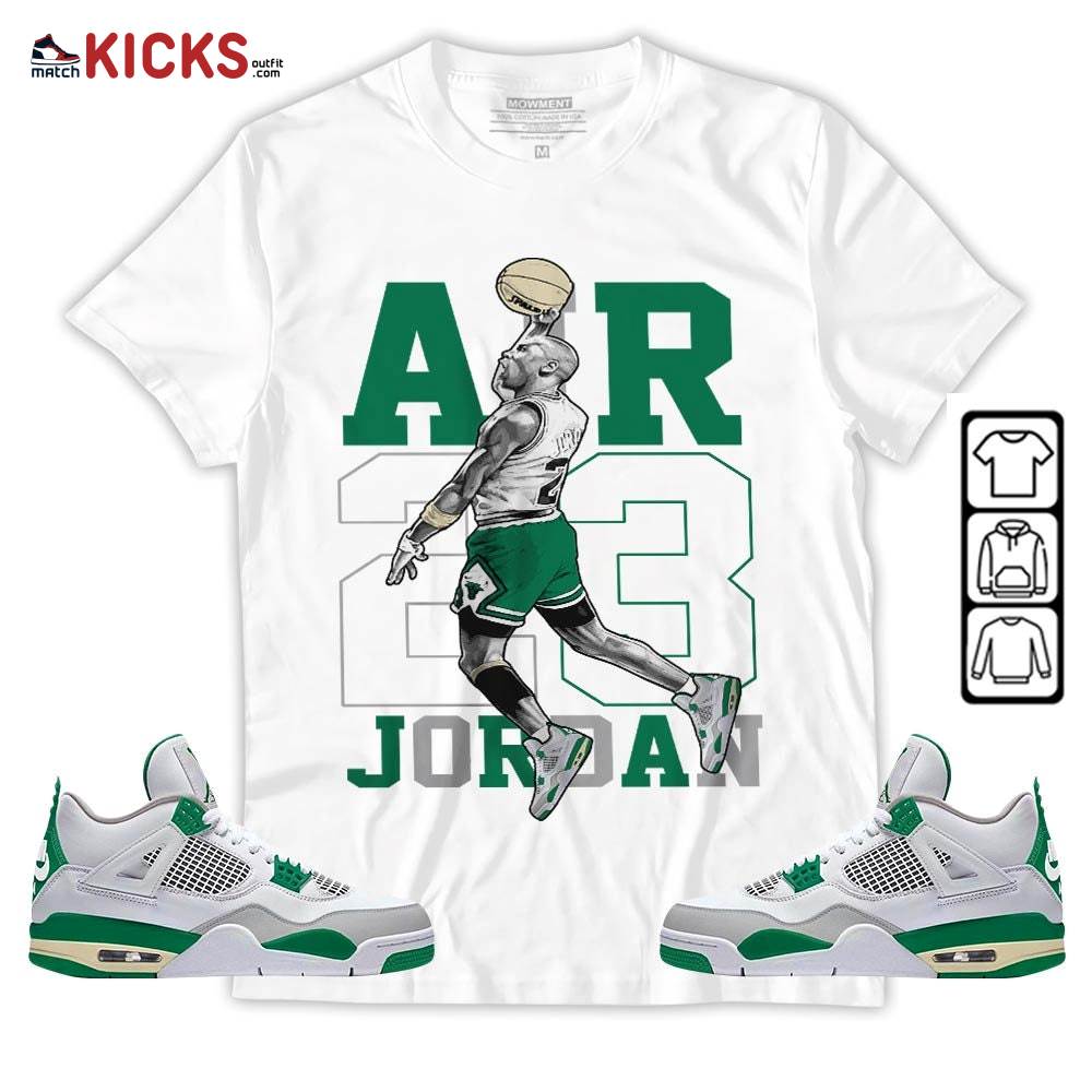 Jordan Goat Number 23 Sneaker Shirt Match Retro Pine Green 4s, Jordan 4 Pine Green MKO T-Shirt