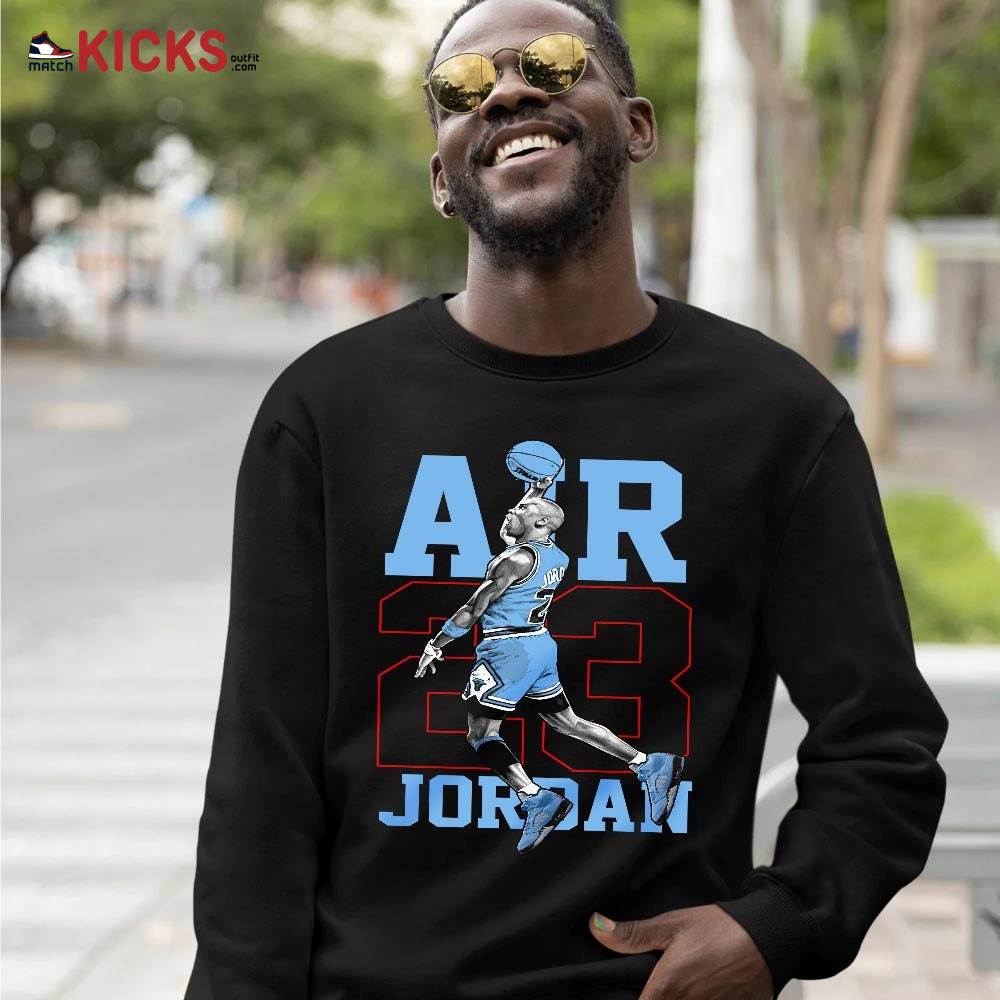Jordan Goat Number 23 Sneaker Shirt Match Retro University Blue 5s, Jordan 5 University Blue MKO T-Shirt Jordan Goat Number 23 Sneaker Shirt Match Retro University Blue 5s, Jordan 5 University Blue MKO T-Shirt