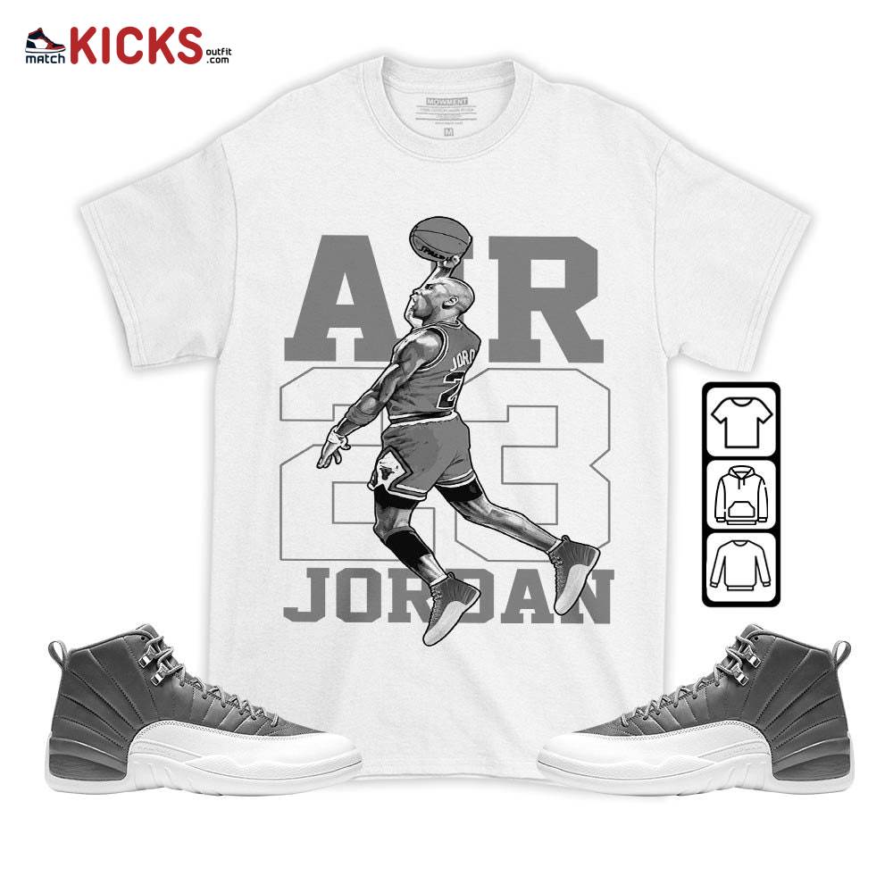 Jordan Goat Number 23 Sneaker Shirt Match Stealth 12s, Jordan 12 Retro Stealth MKO T-Shirt