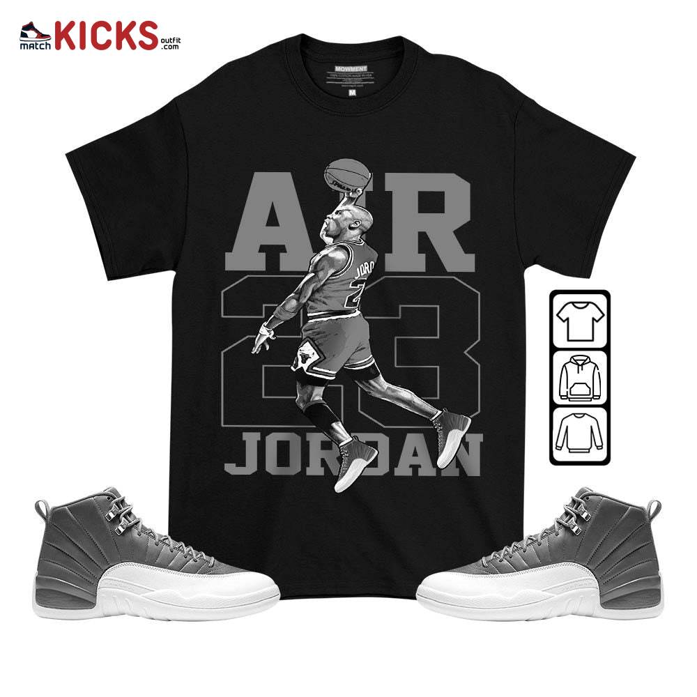 Jordan Goat Number 23 Sneaker Shirt Match Stealth 12s, Jordan 12 Retro Stealth MKO T-Shirt