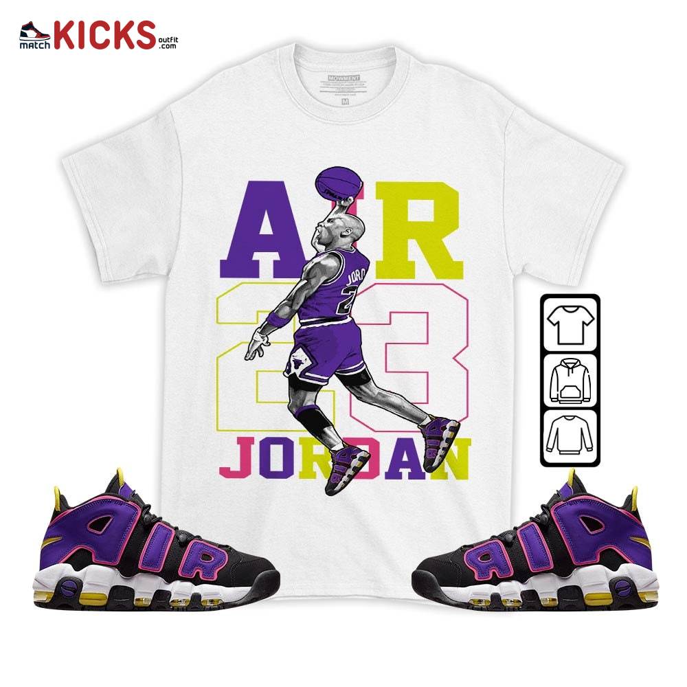 Jordan Goat Number 23 Sneaker Shirt Match Uptempo Black Multi Color, Air More Uptempo Black Court Purple MKO T-Shirt Jordan Goat Number 23 Sneaker Shirt Match Uptempo Black Multi Color, Air More Uptempo Black Court Purple MKO T-Shirt