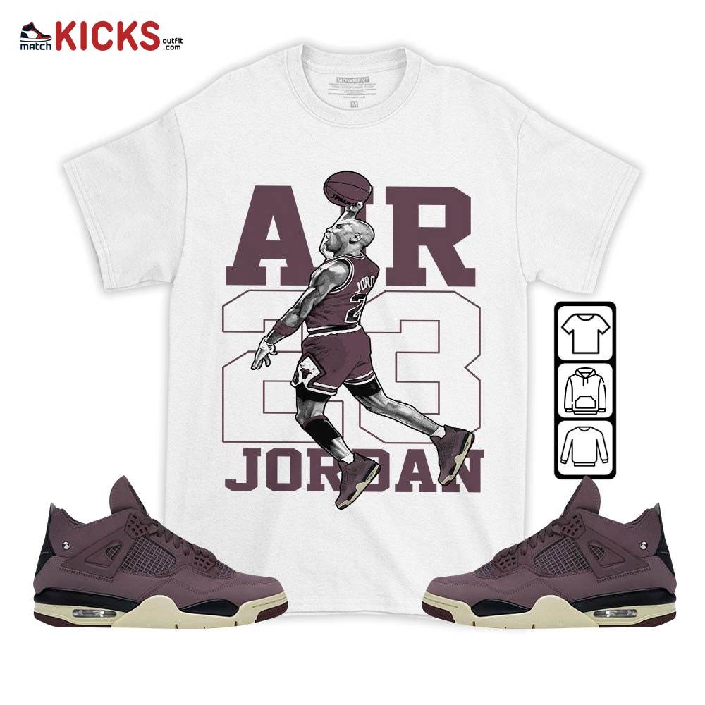 Jordan Goat Number 23 Sneaker Shirt Match Violet Ore 4s, Jordan 4 A Ma Maniere Violet Ore MKO T-Shirt