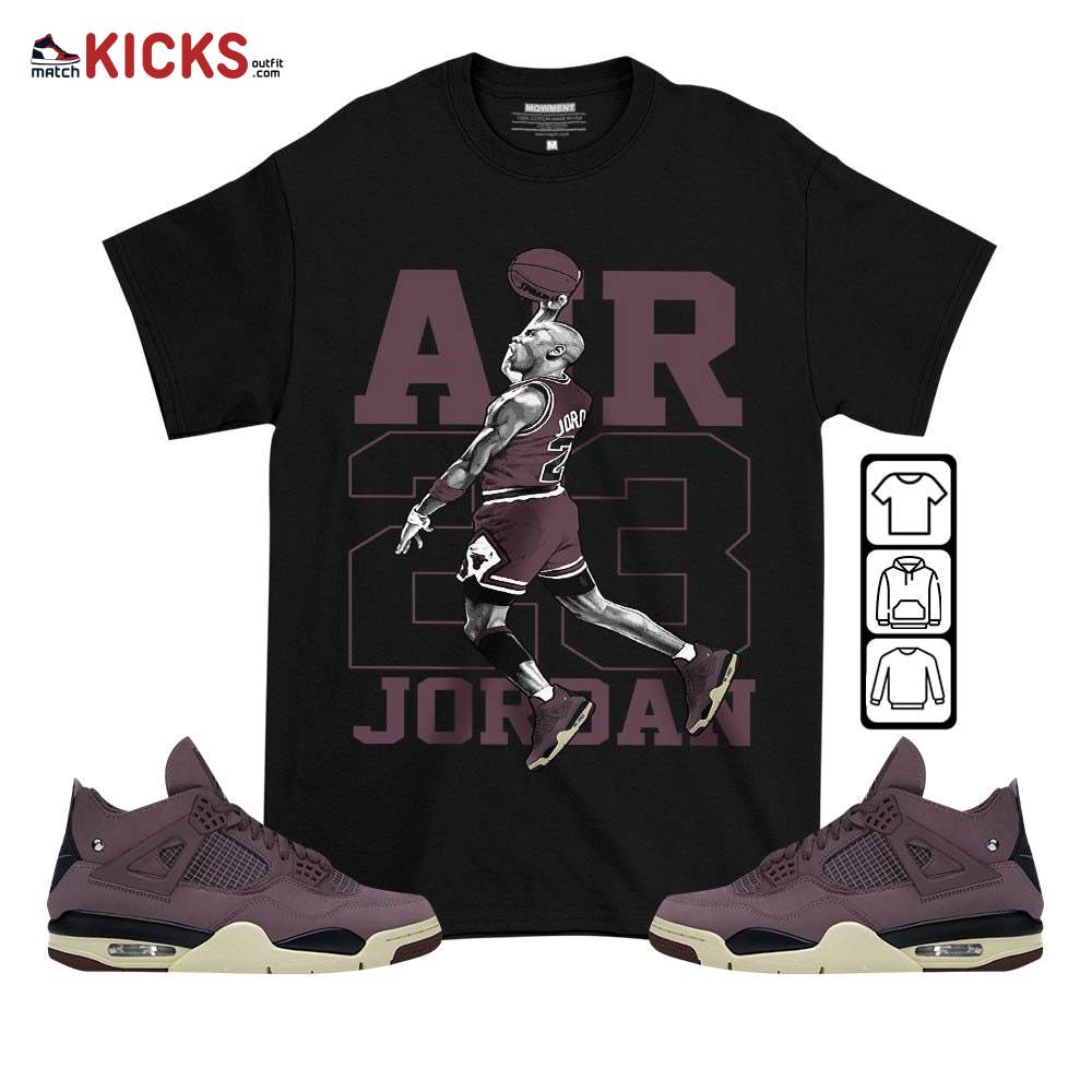 Jordan Goat Number 23 Sneaker Shirt Match Violet Ore 4s, Jordan 4 A Ma Maniere Violet Ore MKO T-Shirt