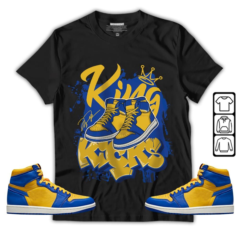 King Kicks 90s Sneaker Shirt Match 2023 Laney 1s, Jordan 1 Retro High Laney MKO T-Shirt King Kicks 90s Sneaker Shirt Match 2023 Laney 1s, Jordan 1 Retro High Laney MKO T-Shirt
