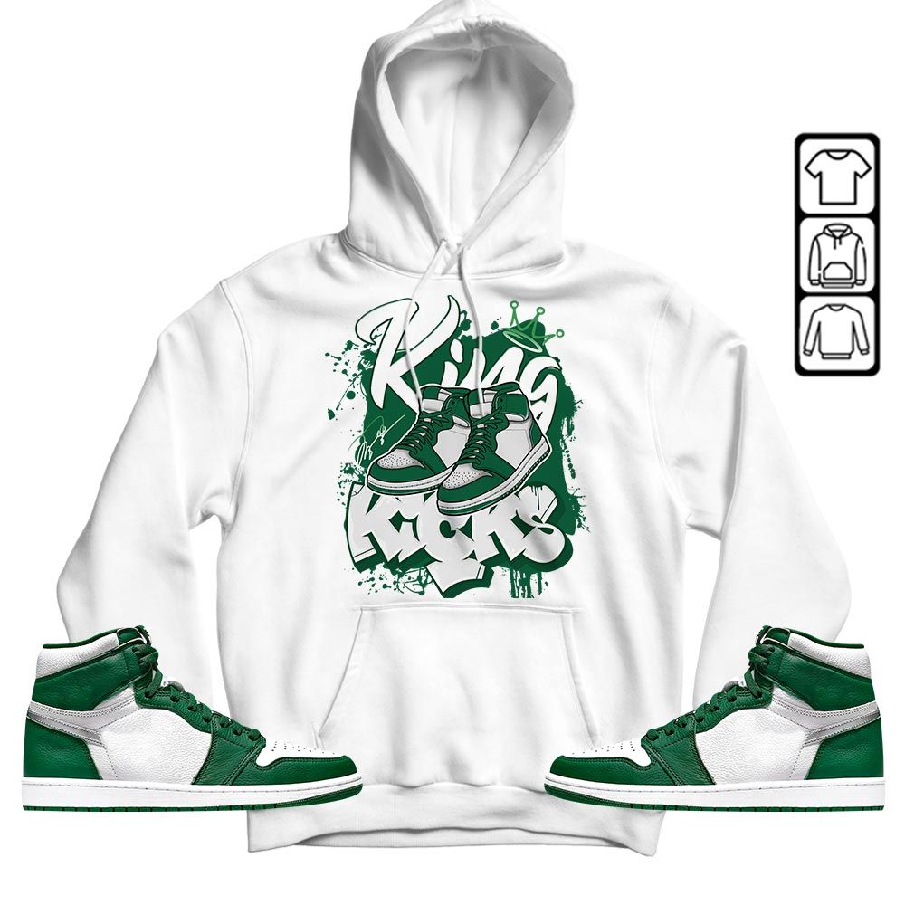 King Kicks 90s Sneaker Shirt Match High Gorge Green 1s, Jordan 1 Retro High Gorge Green MKO T-Shirt